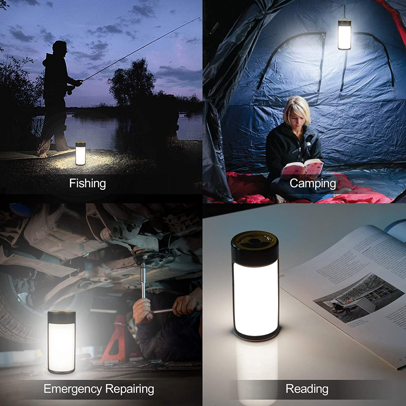 LED Camping Lantern, CT CAPETRONIX Rechargeable Camping Lights with 400LM 5 Light Modes Water-Resistant, 2 Pack Portable Tent Lights for Camping Power Outage Fishing Hiking Emergency Hurricane Home