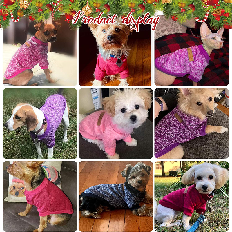 HYLYUN 4 Pieces Small Dog Sweater - Pet Dog Classic Knitwear Sweater Soft Thickening Warm Pup Dogs Shirt Winter Puppy Sweater for Dogs