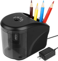 Electric Pencil Sharpener,with UL Listed AC Adapter,Heavy Duty Blade for No.2/Colored Pencils,Pencil Sharpener with Pencil Holder Design,Essential School Supply for Classroom Office Home