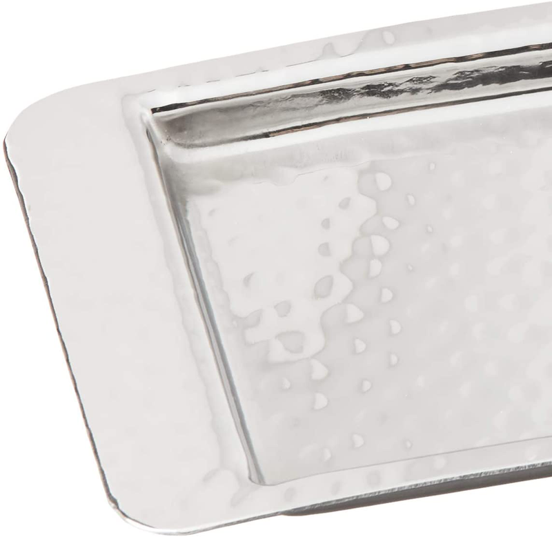 Elegance Stainless Steel Hammered Rectangular Tray, Large, 25.5 by 5.5-Inch, Silver