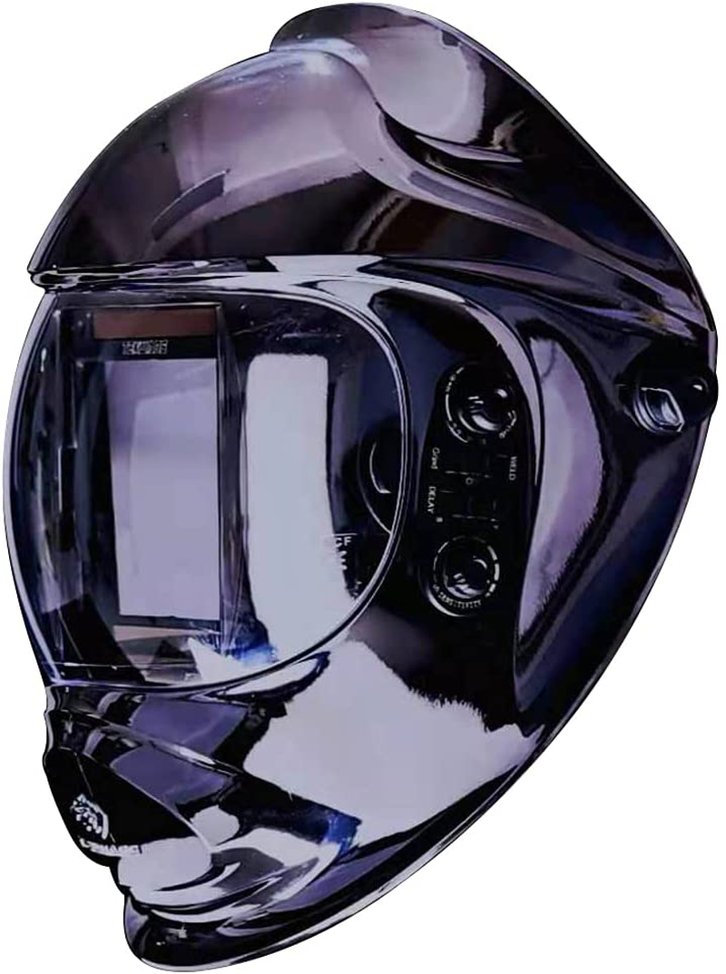 Tekware Ultra Large Viewing Auto Darkening Welding Helmet,4 Arc Sensor Welder helmet, True Color Solar Powered Welding Hood, Hemispherical 4C Lens, Variable Shade 4~5/9-9/13 Weld Grinding Mask