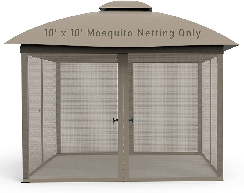 COZYVIDA Gazebo 12' x 12' Mosquito Netting Screen 4-Panels Universal Replacement for Patio, Outdoor Canopy, Garden and Backyard (Only Netting Sidewalls) (Black)