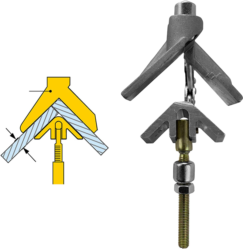 Strong Hand Tools, JointMaster, 90 Degree, Angle Clamping Tool, Throat Depth: 3", Max Capacity: 1-1/4", OAL: 8-1/2", Single Hand T-Joint Clamp Tool, PL634