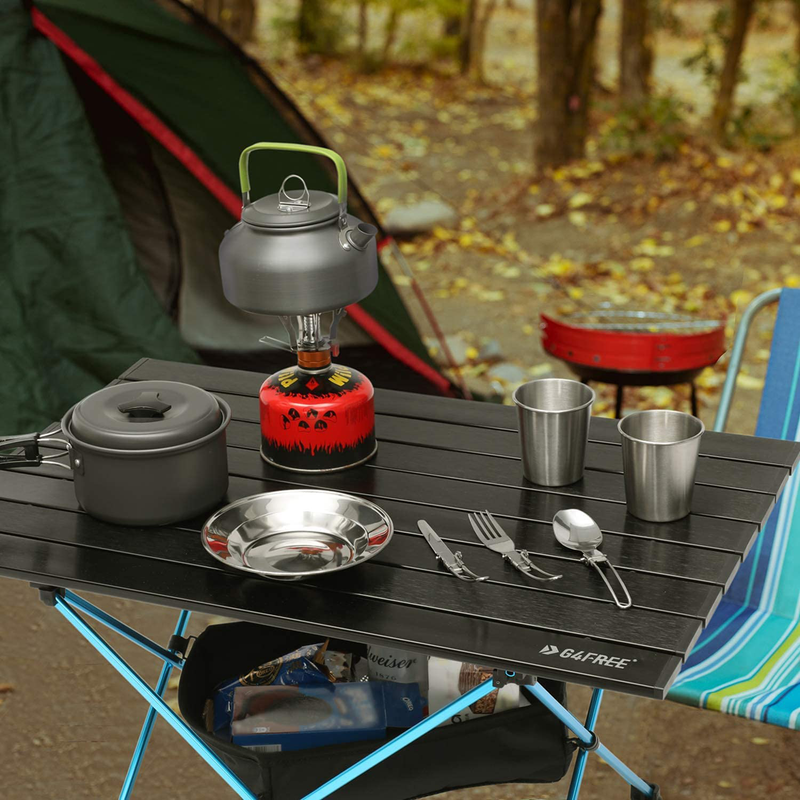 G4Free Camping Table Folding Portable Camp Table Ultralight Collapsible Aluminum Tables with Mesh Storage Bag