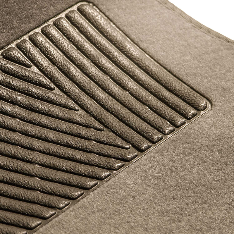 FH Group F14403BEIGE Beige Carpet Floor Mat with Heel Pad (Deluxe), Beige