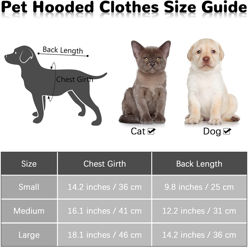 Pedgot 3 Pack Dog Hoodie Dog Sweaters with Hat and Pocket Pet Hooded Clothes Warm Coat Sweater Winter Autumn Casual Sports Hoodies for Small Dogs Cats