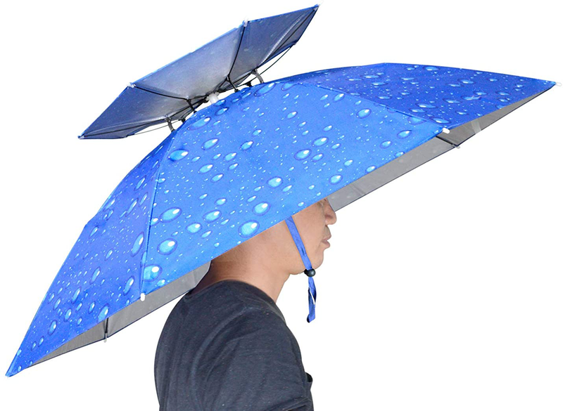 NEW-Vi Fishing Umbrella Hat Folding Sun Rain Cap Adjustable Multifunction Outdoor Headwear