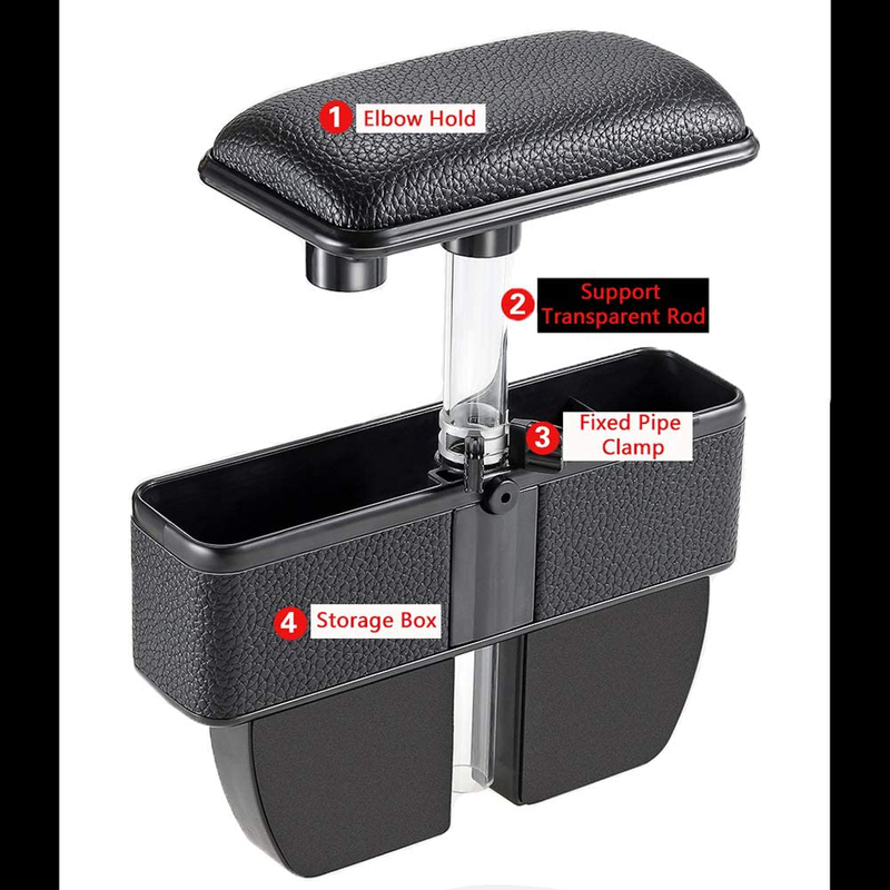 QHCP Car Armrest Support Storage Box Seat Armchair Case Comfortable Seat Gap Organizer Stowing Tidying Auto Interior Accessories (Black)