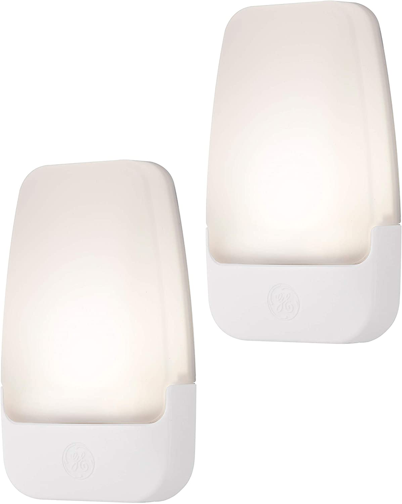 GE, 3000K, Home Office, LED Night Light, Plug-in, Dusk to Dawn Sensor, Warm White, UL-Certified, Energy Efficient, Ideal for Bedroom, Bathroom, Nursery, Hallway, Kitchen, 30966, 2 pack, 2 Count