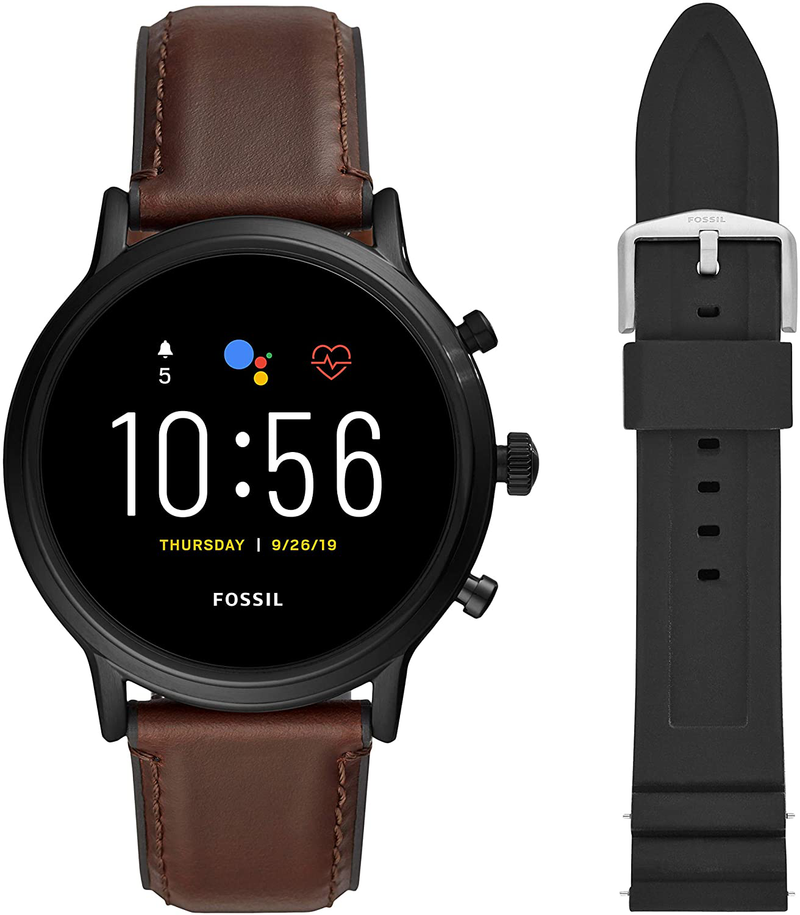 Fossil Gen 5 Carlyle Stainless Steel Touchscreen Smartwatch with Speaker, Heart Rate, GPS, Contactless Payments, and Smartphone Notifications