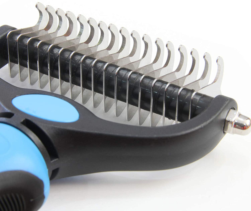Maxpower Planet Pet Grooming Brush - Double Sided Shedding and Dematting Undercoat Rake Comb for Dogs and Cats,Extra Wide
