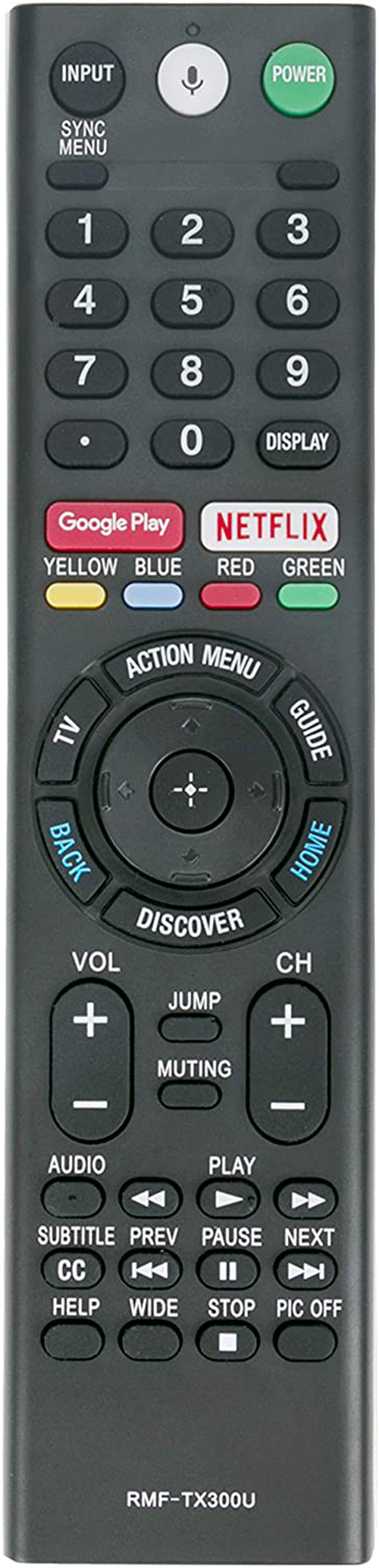 RMF-TX300U Replace Remote Sub RMF-TX200U RMF-TX201U Voice Control fit for Sony Smart 4K TV 149331811 XBR-55X850S XBR-55X930D XBR-65X850D XBR-65X930D XBR-75X850D XBR-75X940D XBR-85X850D