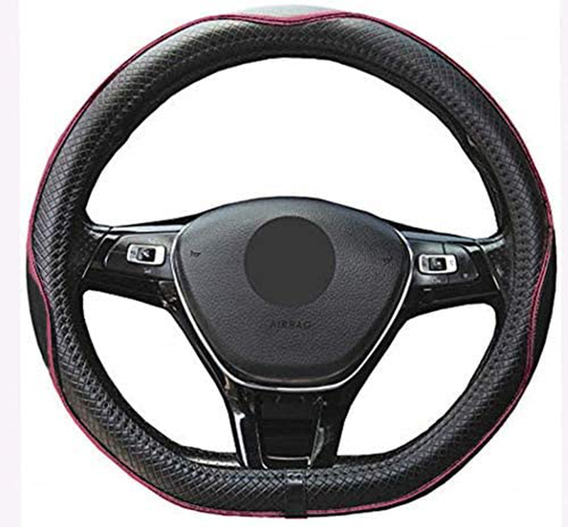 Mayco Bell Microfiber Leather Car Medium Steering wheel Cover (14.5''-15'',Black Dark Blue)