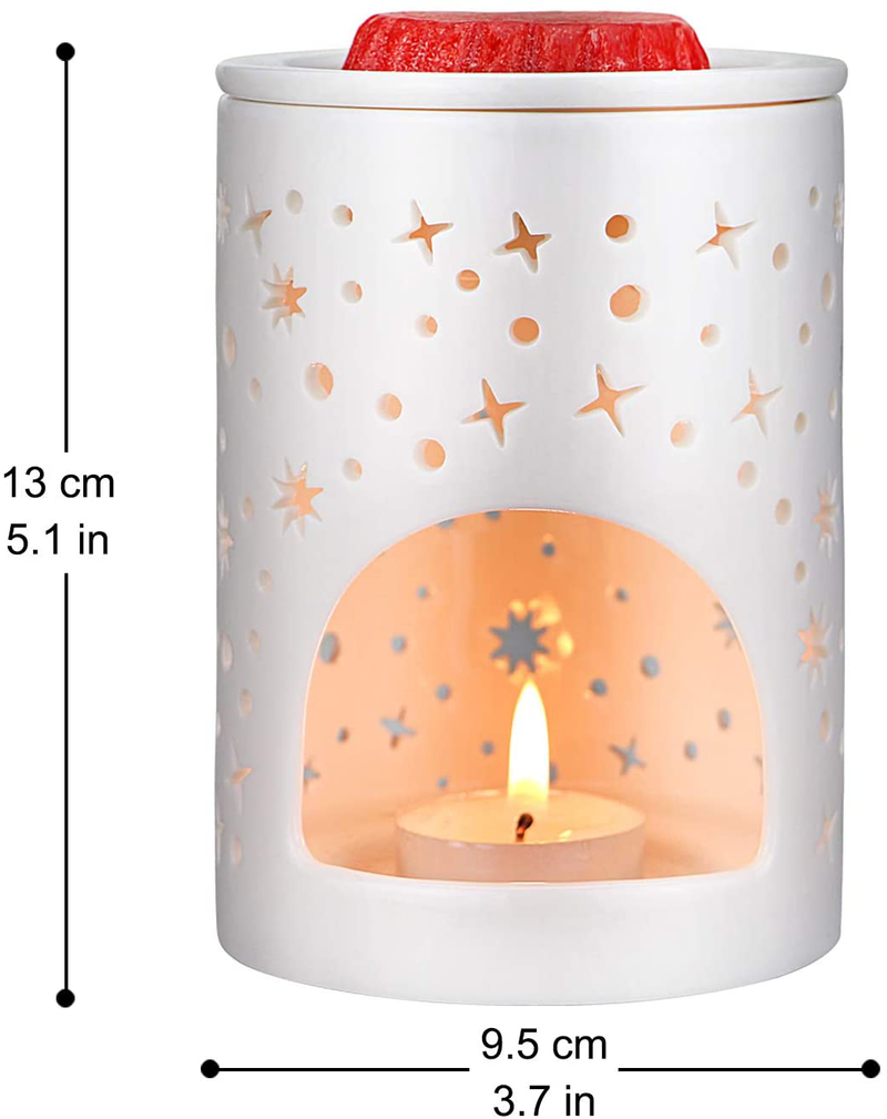 STAR MOON Ceramic Tealight Candle Holder Fragrance Candle Warmer for Decoration/Aromatherapy in Home/Dorm/Office - Starry Sky