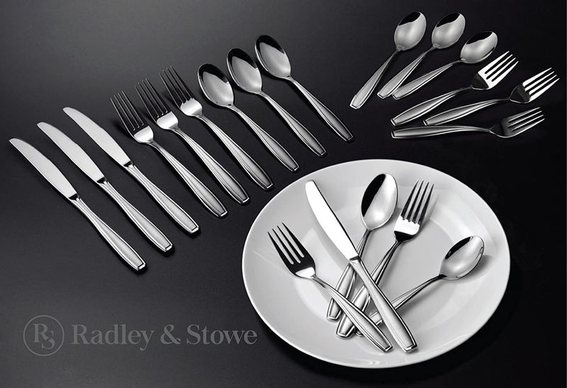 Radley & Stowe 20-Piece Silverware Set, Service for 4, Durable Stainless Steel Flatware, Dishwasher Safe Cutlery with Matte Finish Handle