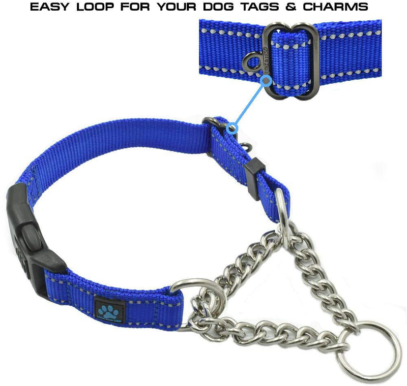 Max and Neo Stainless Steel Chain Martingale Collar - We Donate a Collar to a Dog Rescue for Every Collar Sold