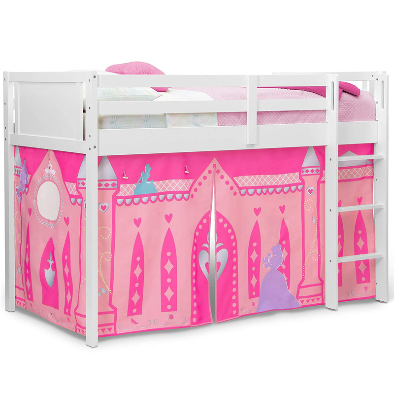 Delta Children Loft Bed Tent Curtain Set for Low Twin, Disney Princess