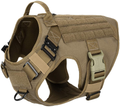 ICEFANG Tactical Dog Harness with 2X Metal Buckle,Working Dog MOLLE Vest with Handle,No Pulling Front Leash Clip,Hook and Loop for Dog Patch