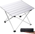 Grope Portable Camping Table with Aluminum Table Top, Folding Beach Table Easy to Carry, Prefect for Outdoor, Picnic, BBQ, Cooking, Festival, Beach, Home