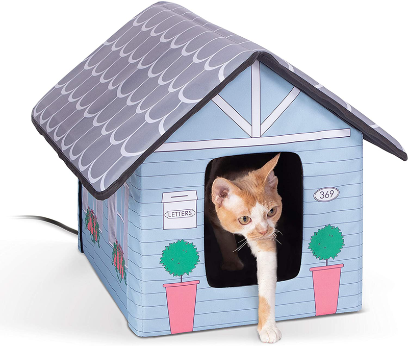 K&H Pet Products Original Outdoor Heated Kitty House Cat Shelter 19 X 22 X 17 Inches - Heated or Unheated