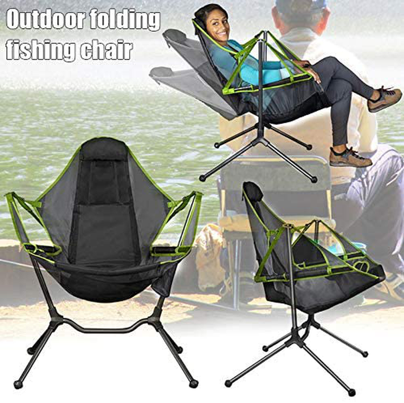 Jiating Folding Camp Chair,Camping Swing Luxury Recliner Relaxation Swinging Comfort Lean Back Outdoor Folding Chair Beach Chairs