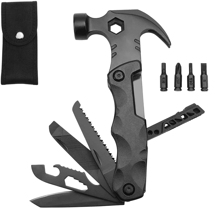 GGODOR Multitool Camping Gear Accessories 18 in 1 Survival Emergency Hammer Survival Gear with Knife Axe Hammer Hunting Gifts for Men Women 1Pcs