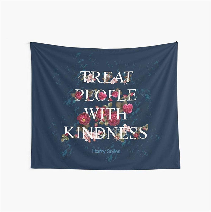 CuYatry Treat People with Kindness - Harry Styles Boutique Tapestry Wall Hanging Tapestry Vintage Tapestry Wall Tapestry Micro Fiber Peach Home Decor 59.1X51.2 in