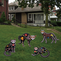 Fanboxk 4Pcs Halloween Decorations Outdoor Fluorescence Skeleton Cat,Scary Creepy Halloween Outdoor Decor Skeleton Animals- 16”x 14” Halloween Cat Silhouette Yard Signs with Stakes.