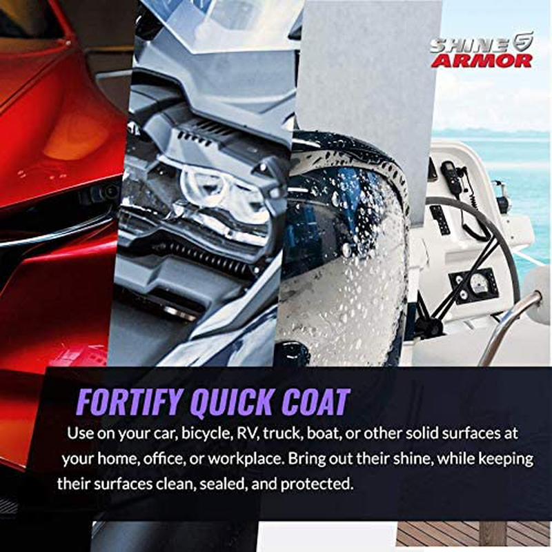 SHINE ARMOR Fortify Quick Coat - Ceramic Coating - Car Wax Polish Spray - Waterless Car Wash & Wax - Hydrophobic Top Coat Polish & Polymer Paint Sealant Detail Protection
