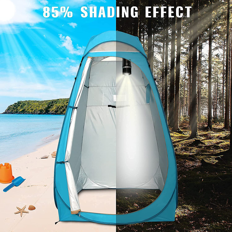 COMMOUDS Pop up Privacy Tent 6.11FT Extra-Tall Portable Camping Shower Tent, Outdoor Toilet Dressing Changing Room Fishing Shade with Carry Bag, UPF 50+