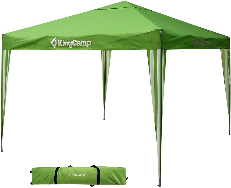 KingCamp Instant Durable Multipurpose Portable Outdoor Canopy Tent, Fit for Patio Gazebo, Wedding Party, Commercial Fair Shelter, Car Shelter (10'×10'), Green, One Size