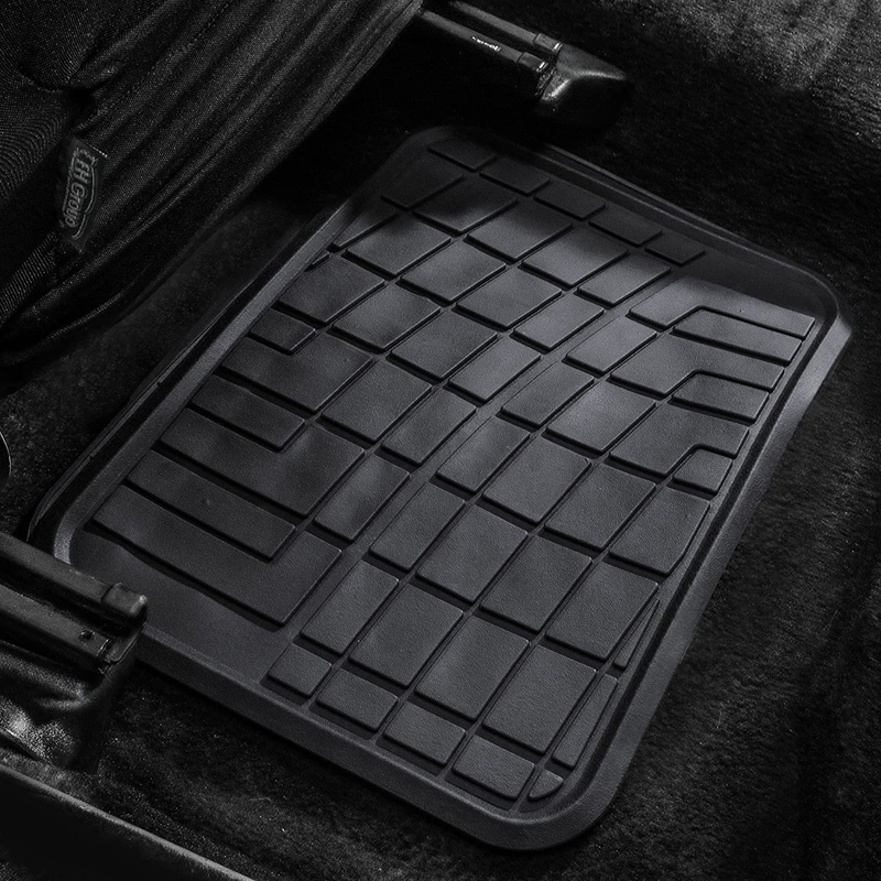 FH Group Black F11311BLACK Rubber Floor Mat(Heavy Duty Tall Channel, Full Set Trim to Fit)