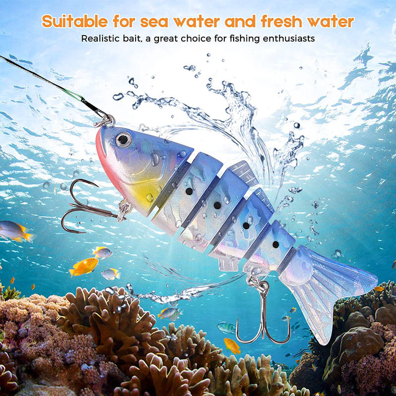 Fishing Lures,VNiXi Multi Jointed Bionic Swimbait Swimming Lures for Bass Trout Redfish Mackerel Walleye Lifelike Hard Bait Freshwater Saltwater Pack of 3