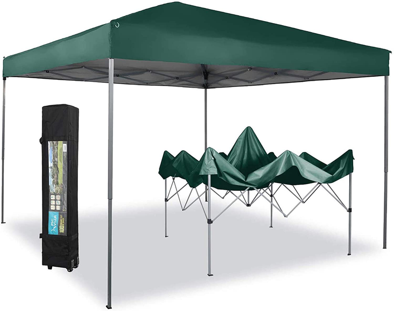 PHI VILLA 10 x 10ft Portable Pop Up Canopy Event Tent Party Tent, 100 Sq. Ft of Shade (Blue)