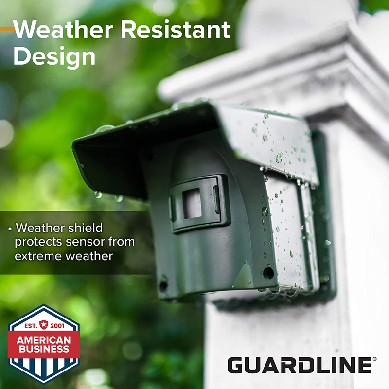 Guardline Wireless Driveway Alarm - 4 Motion Detector Alarm Sensors & 1 Receiver, 500 Foot Range, Weatherproof Outdoor Security Alert System for Home & Property