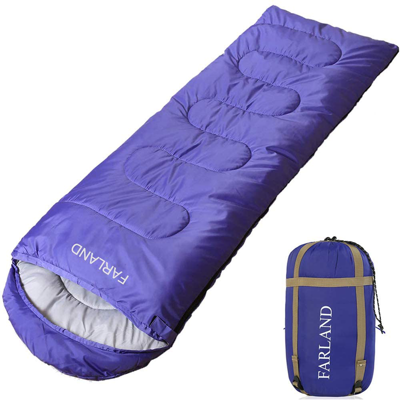 FARLAND Sleeping Bags 20℉ for Adults Teens Kids with Compression Sack Portable and Lightweight for 3-4 Season Camping, Hiking,Waterproof, Backpacking and Outdoors