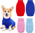 Pedgot 4 Pieces Dog Sweater Dog Winter Clothes Knit Turtleneck Pet Sweater Classic Pet Cable Knit Winter Coat Warm Dog Sweatshirt Pullover for Small Medium Large Dogs