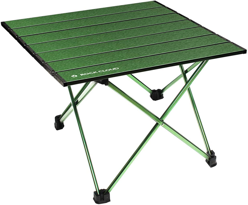 Rock Cloud Portable Camping Table Ultralight Aluminum Camp Table Folding Beach Table for Camping Hiking Backpacking Outdoor Picnic, Green
