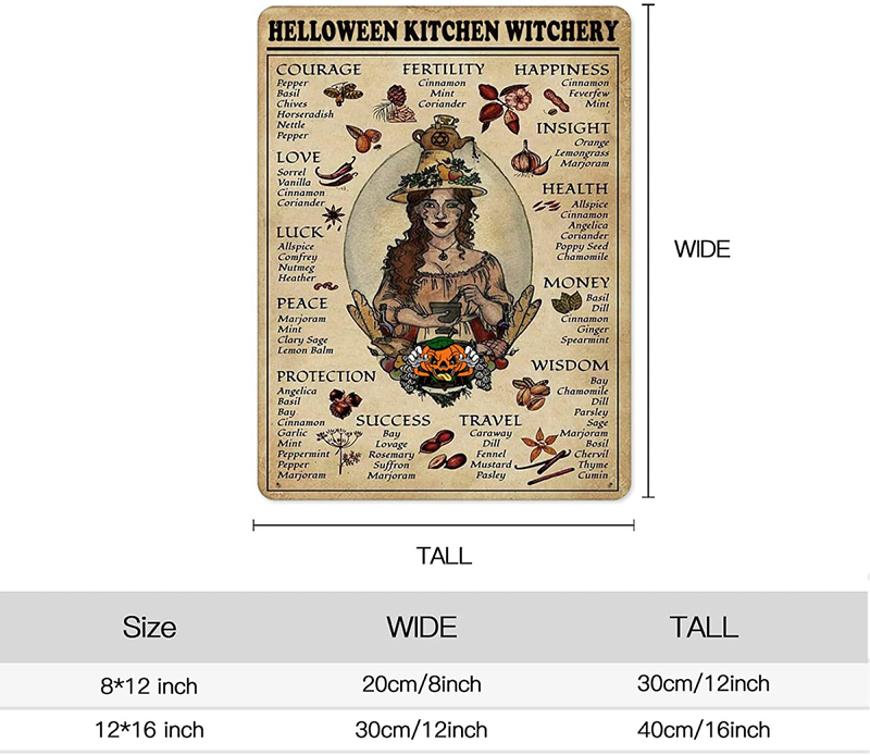 Eeypy Halloween Kitchen Witchery Witch for Vintage Poster Metal Tin Signs Iron Painting Plaque Wall Decor Bar Cat Club Novelty Funny Bathroom Toilet Paper Retro Parlor Cafe Store