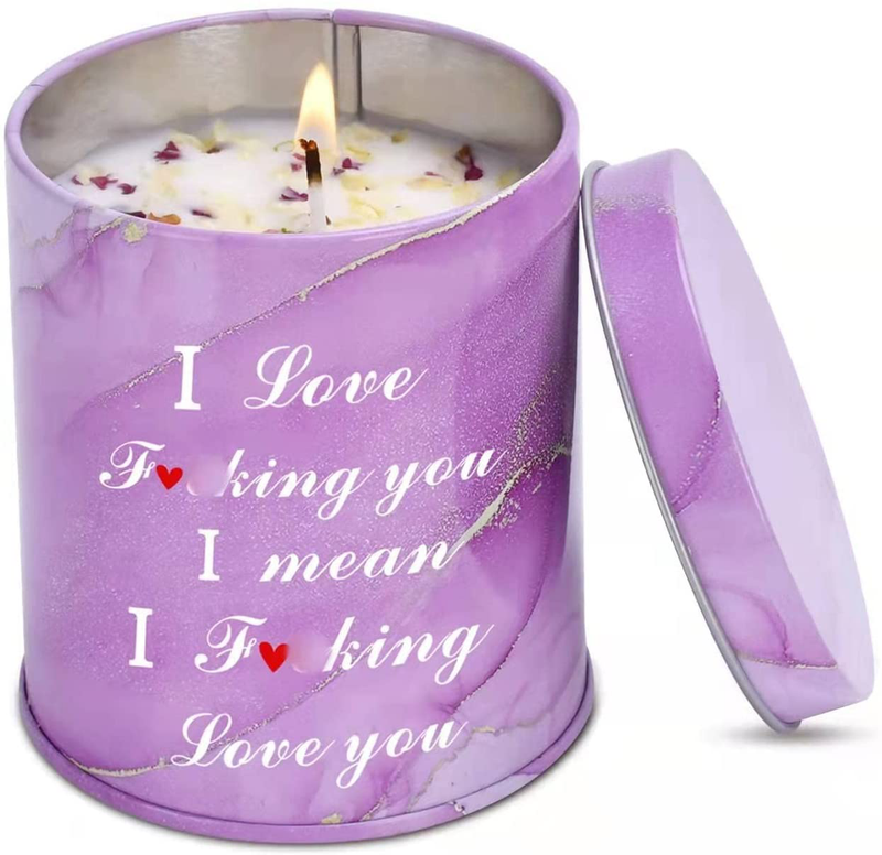 Scented Candles Valentines Day Funny Gifts for Her Him Women Wife Husband Girlfriend Boyfriend Unique Gift Ideas,Portable Tin Jar Aromatherapy Soy Candles for Bath Yoga Home 8Oz Lavender