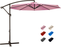 KITADIN Offset Umbrella 10Ft Cantilever Patio Hanging Umbrella Outdoor Market Umbrellas with Crank Lift & Cross Base (Navy)