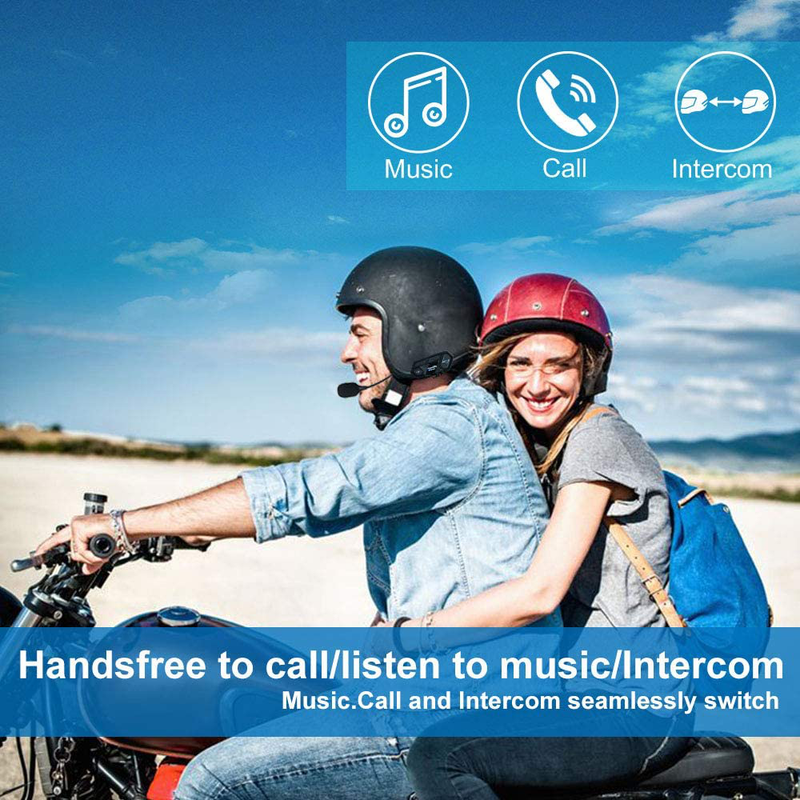 Motorcycle Bluetooth Intercom, Fodsports M1-S Pro 2000m 8 Riders Group Motorcycle Helmet Bluetooth Headset Communication Systems Kit (Handsfree/Siri Google Assistant/Waterproof/GPS/4 Mic/2Pack)