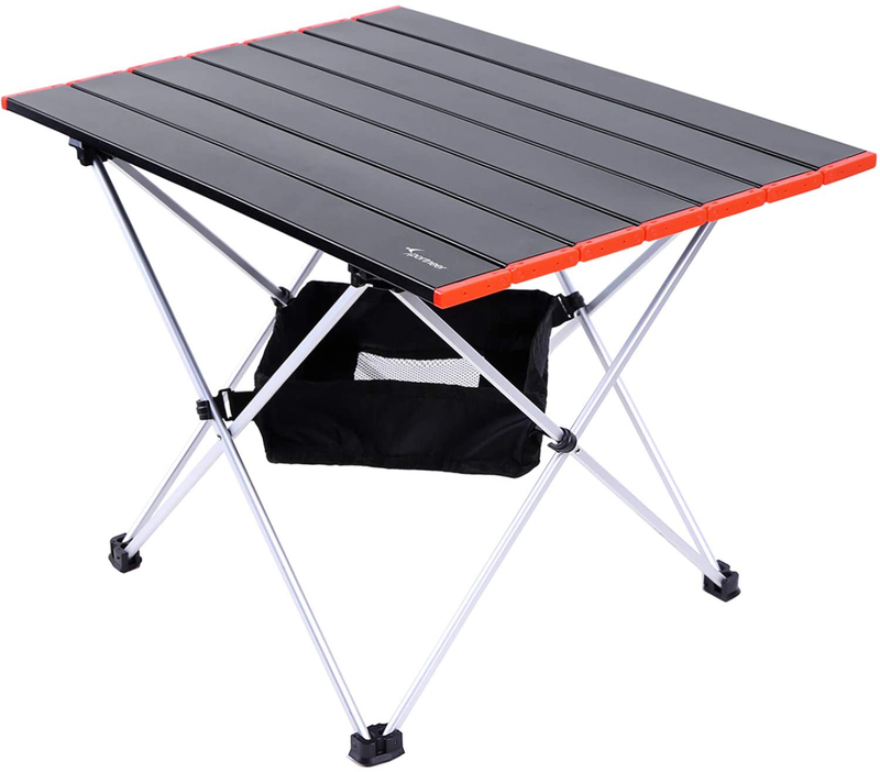 Sportneer Portable Camping Tables with Mesh Storage Bag, Ultralight Camp Folding Side Table, Aluminum Table Top Great for Camp, Picnic, Backpacks, Beach, Tailgate, Boat, S, M, L