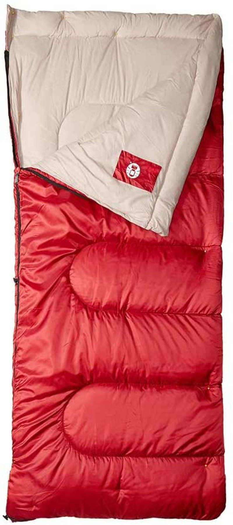 Coleman Sleeping Bag | 30°F Palmetto Sleeping Bag | Cool Weather Sleeping Bag , Red