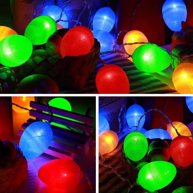 Easter Decorations for the Home, 13.2Ft 8 Modes 30 LED Battery Operated Easter Eggs String Lights for Room Decor, Fireplace, Mantel, Table, Indoor, Outdoor, Garden, Patio, Tree, Banister, Party