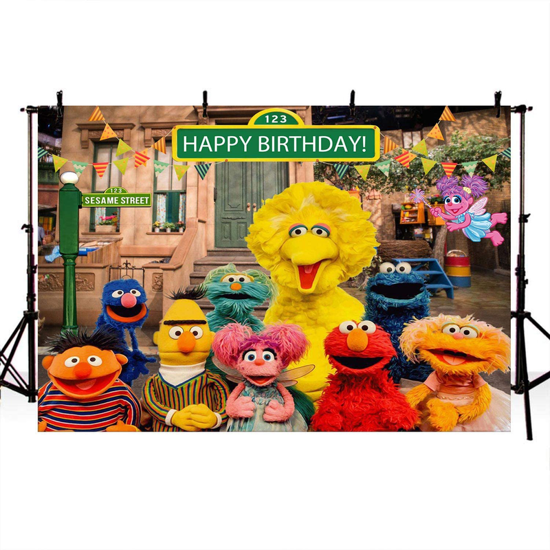 Sesame Street Backdrop | First Birthday | Party Supplies | Decorations | 1st | Girl | Boy | Banner Photography Background