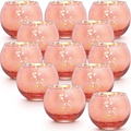 Lamorgift Rose Gold Votive Candle Holders Set of 12 - Mercury Glass Votives Candle Holder - Tealight Candle Holder for Home Decor and Weddings/ Parties Table Centerpieces