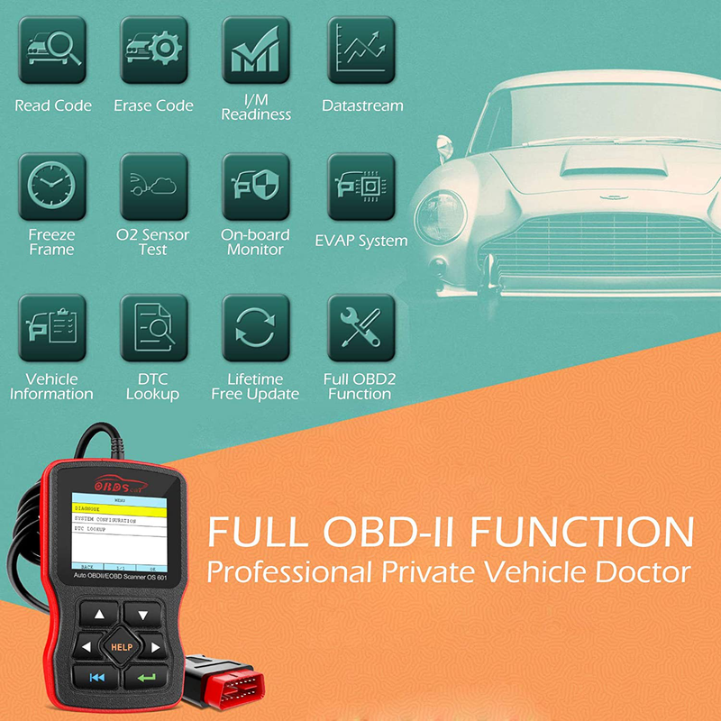 OBDScar OS601 OBD2 Scanner Universal Automotive Engine Fault Code Reader EOBD OBDII CAN Diagnostic Scan Tool