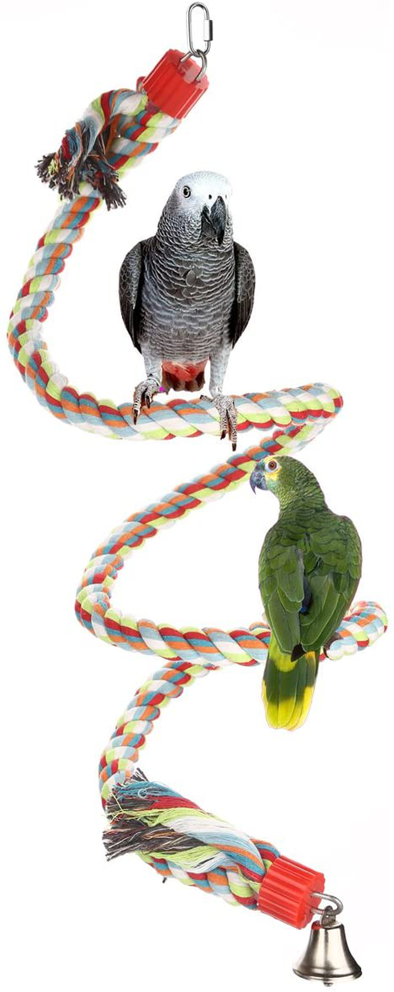 Jusney Bird Perch, Large Parrot Toys Climbing Rope Bungee Bird Toys