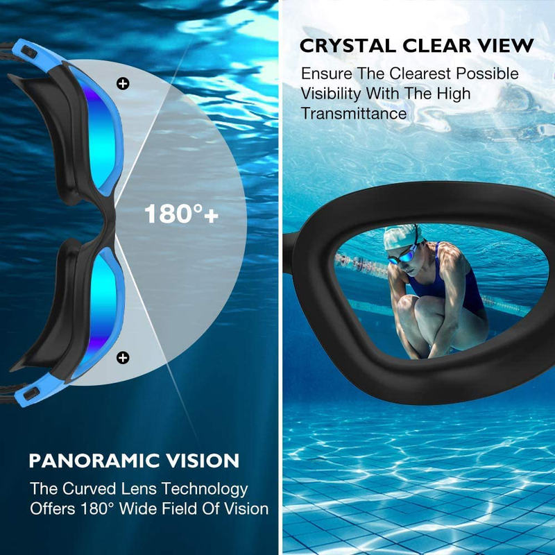 OMID Swim Goggles, Comfortable Polarized Anti-Fog Swimming Goggles for Adult